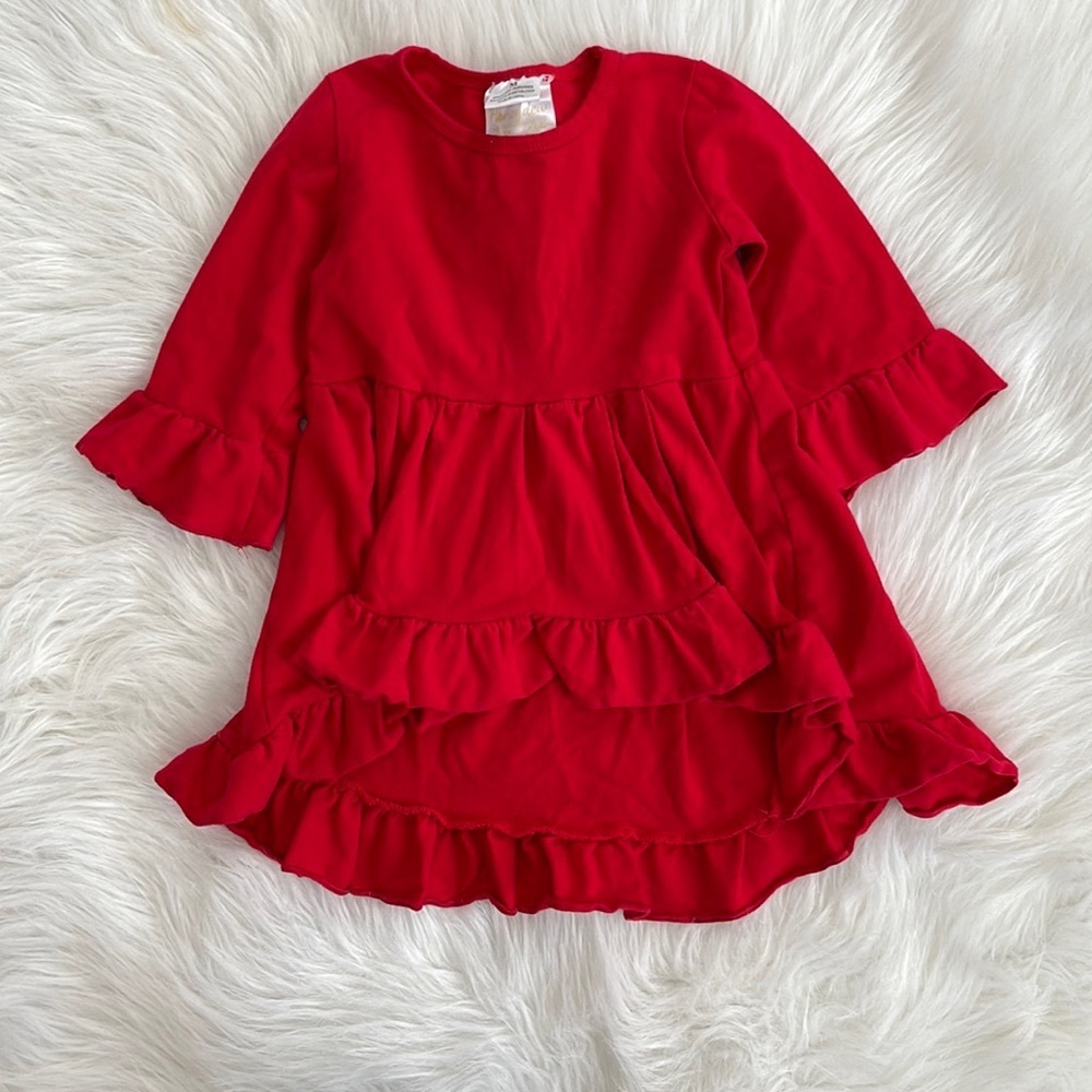 Girls Hi-Lo Red Christmas Outfit
